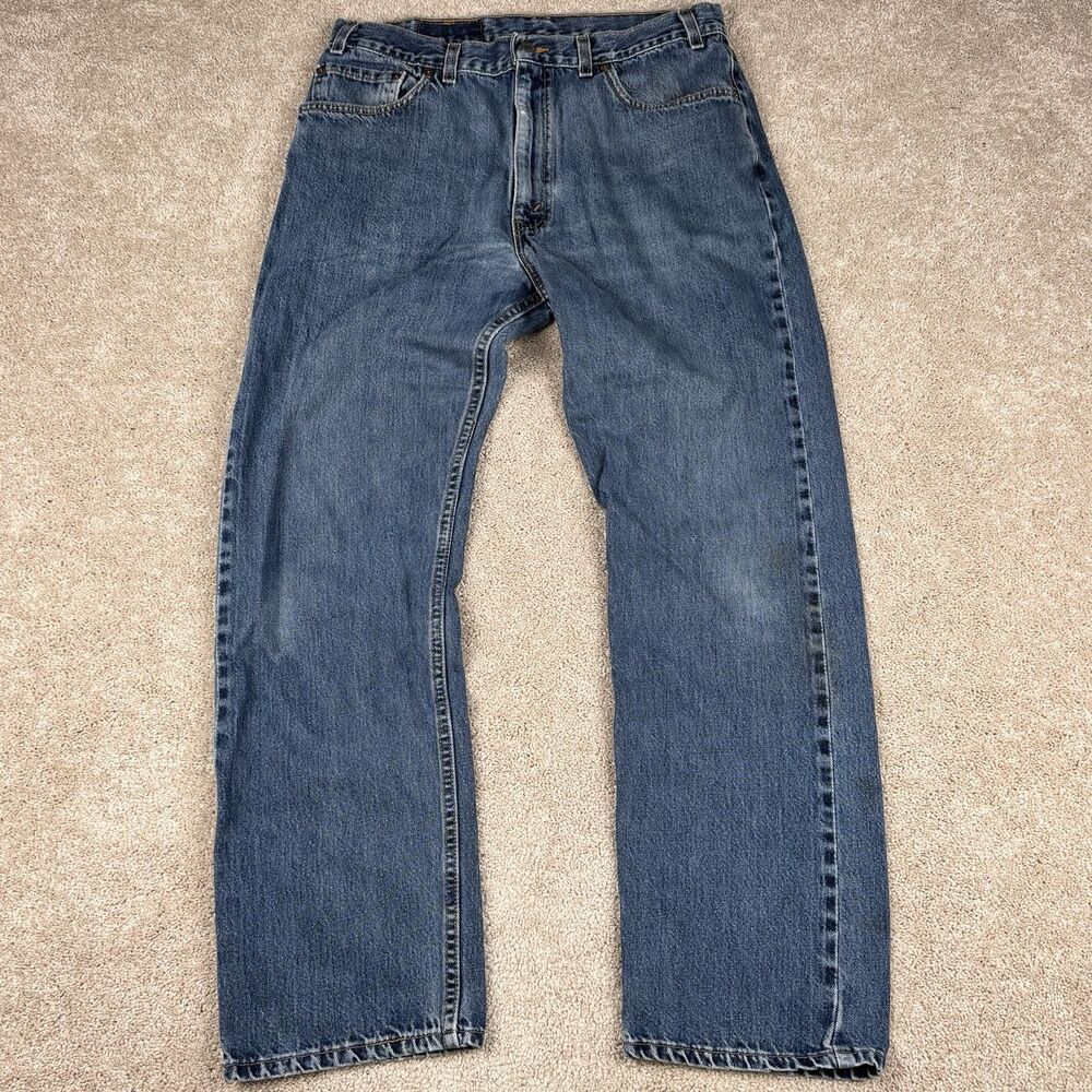 Levis 505 Straight Fit Jeans Light Wash VTG 90s USA Made Mens 36x30 (Fits 32x30)